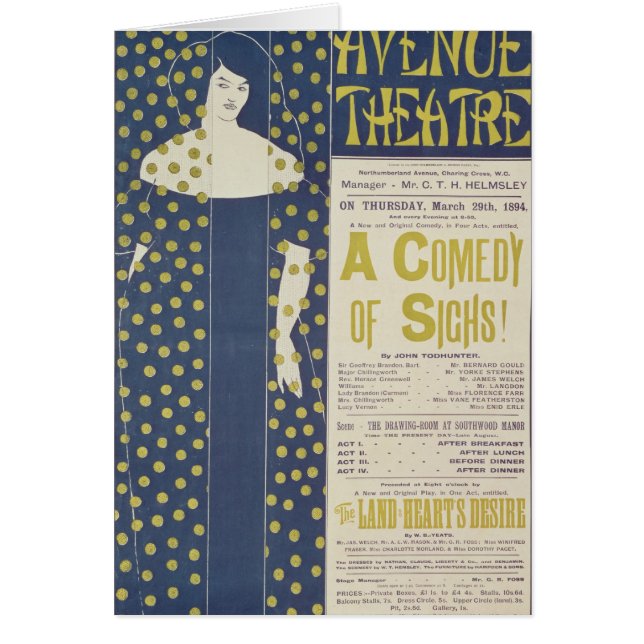 Poster advertising A Comedy of Sighs (Front)