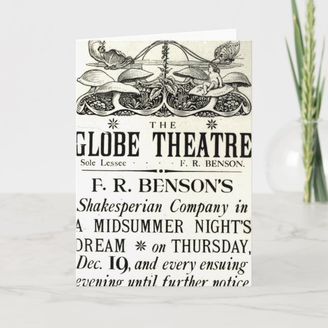 Poster advertising 'A Midsummer Night's Dream' Card (Front)