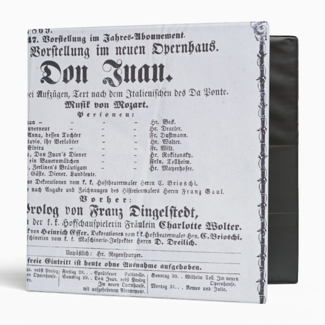 Poster advertising a performance of 'Don Juan' Binder (Front/Inside)