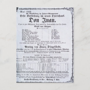 Poster advertising a performance of 'Don Juan' Postcard