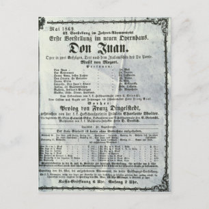 Poster advertising a performance of 'Don Juan' Postcard