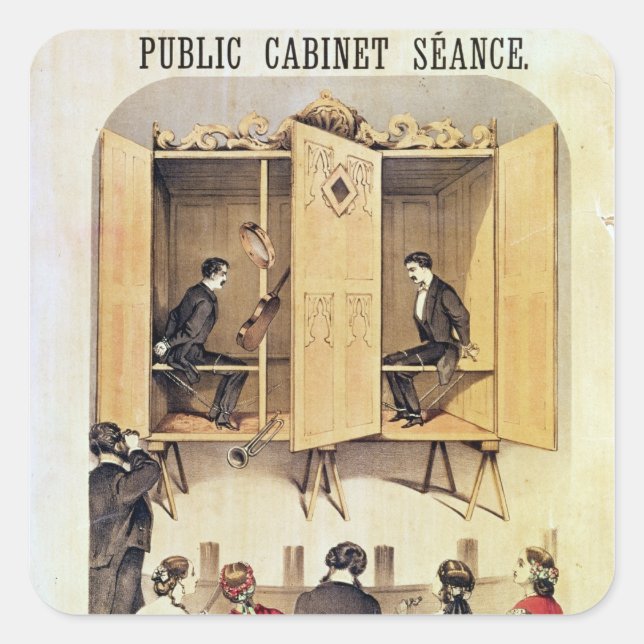 Poster advertising a psychic performance square sticker (Front)