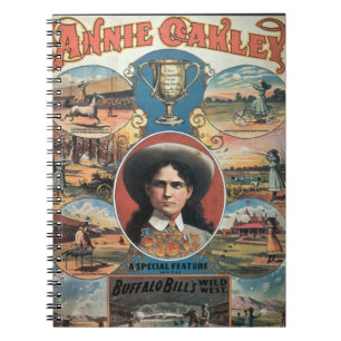 Poster advertising Annie Oakley featuring in Buffa Notebook