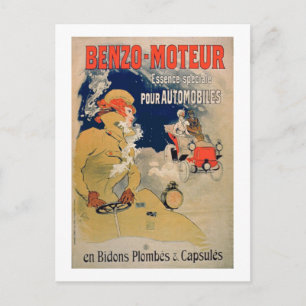 Poster advertising 'Benzo-Moteur' Motor Oil Especi Postcard