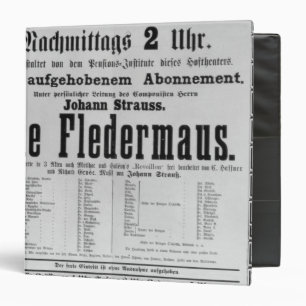 Poster advertising Die Fledermaus by Johann Binder