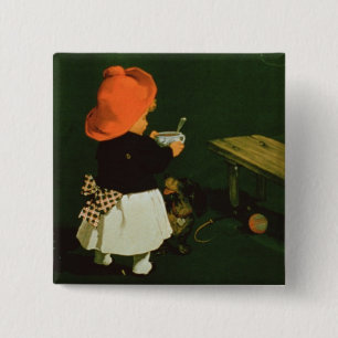 Poster advertising for 'Kathreiner's Malt Coffee' 2 Inch Square Button