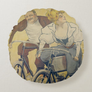 Poster advertising Gladiator bicycles Round Pillow