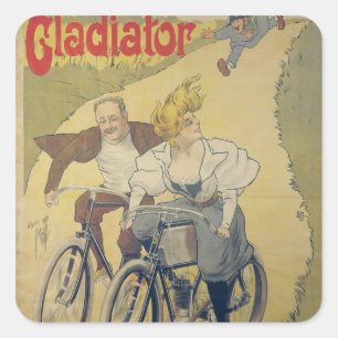 Poster advertising Gladiator bicycles Square Sticker