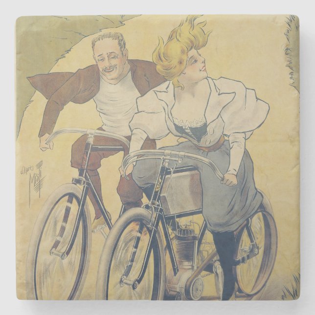 Poster advertising Gladiator bicycles Stone Coaster (Front)