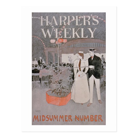 Poster advertising 'Harper's Weekly', Midsummer Nu Postcard