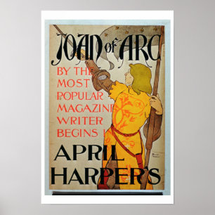 Poster advertising 'Joan of Arc' in April Harper's