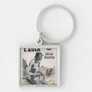 Poster advertising 'La Terre' by Emile Zola, 1889 Keychain