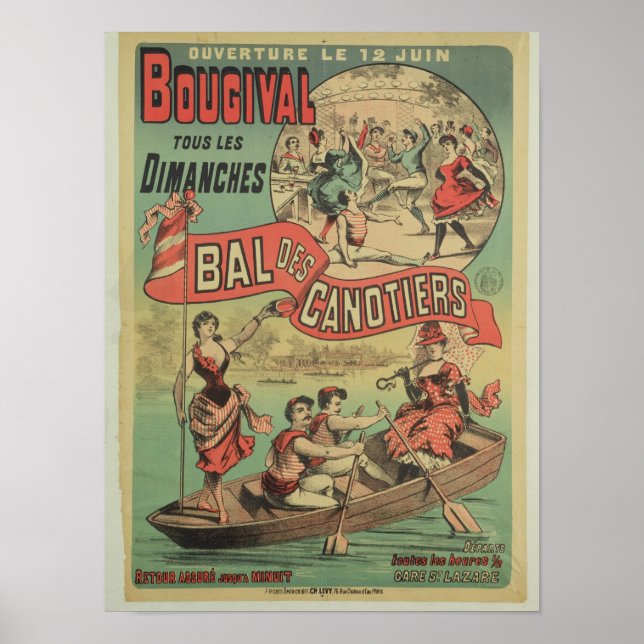 Poster advertising 'Le Bal des Canotiers' (Front)