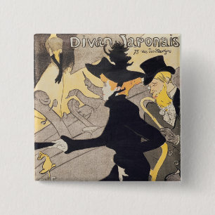 Poster advertising 'Le Divan Japonais', 1892 2 Inch Square Button