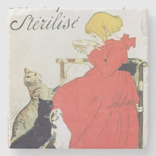 Poster advertising Pure Sterilised Milk Stone Coaster