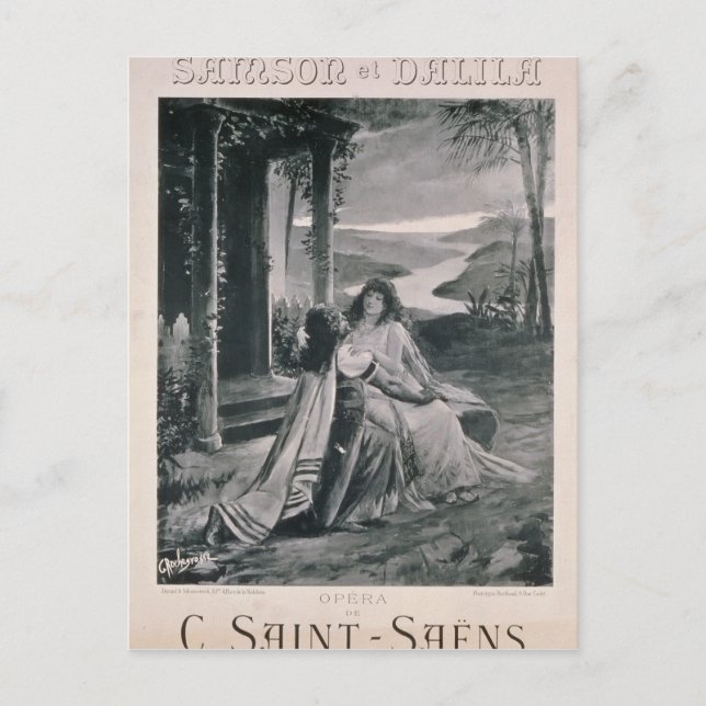 Poster advertising 'Samson and Dalila' Postcard (Front)