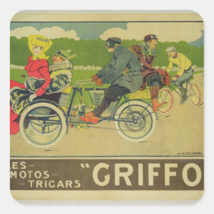 Poster advertising square sticker