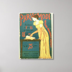 Poster advertising subscriptions to 'Paris Mode' M Canvas Print