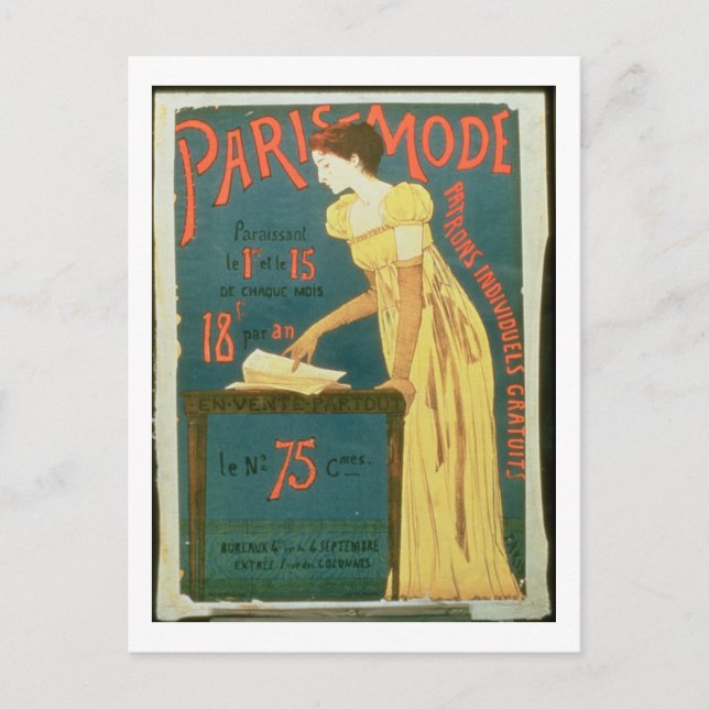 Poster advertising subscriptions to 'Paris Mode' M Postcard (Front)