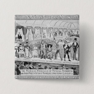 Poster advertising, 'The Barnum and Bailey 2 Inch Square Button