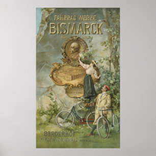 Poster advertising the Fahrrad Werke Bismarck