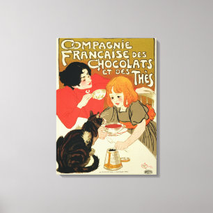 Poster Advertising the French Company of Chocolate Canvas Print