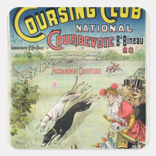 Poster advertising the opening of Coursing Square Sticker (Front)