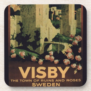 Poster advertising the town of Visby, Sweden (colo Coaster