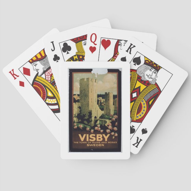 Poster advertising the town of Visby, Sweden (colo Playing Cards (Back)