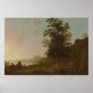 Poster Aelbert Cuyp - Paysage avec le vol vers l'Egypte