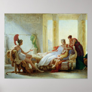Poster Aeneas indiquant le Dido de la catastrophe chez