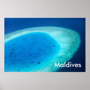 Poster Aerial view of Maldives atoll