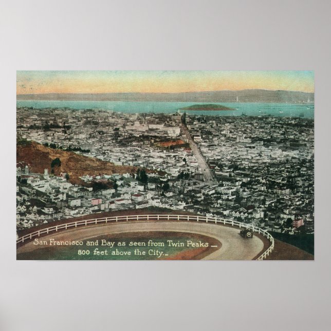 Poster Aérien de la ville depuis les Twin Peaks (Devant)