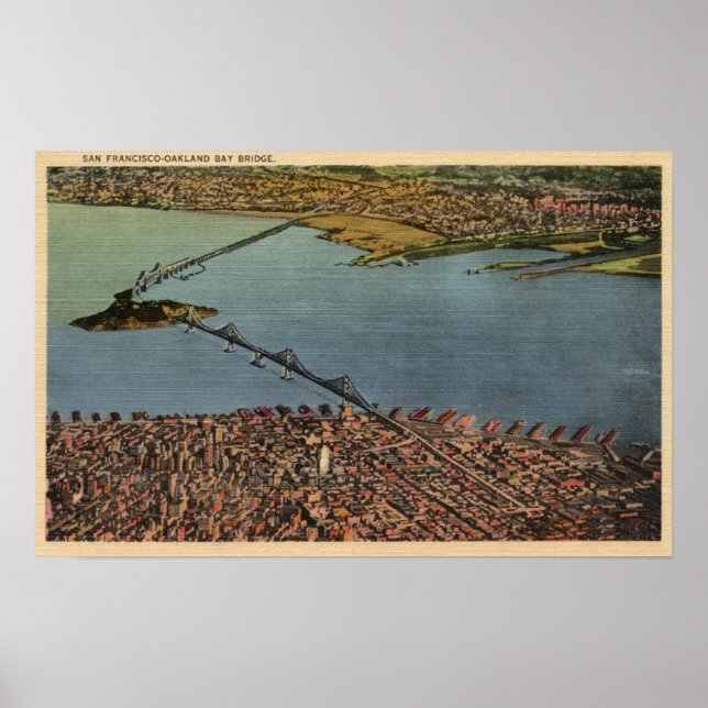 Poster Aérien, San Francisco-Oakland Bay Bridge (Devant)