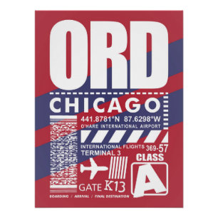 Poster Aéroport de Chicago ORD