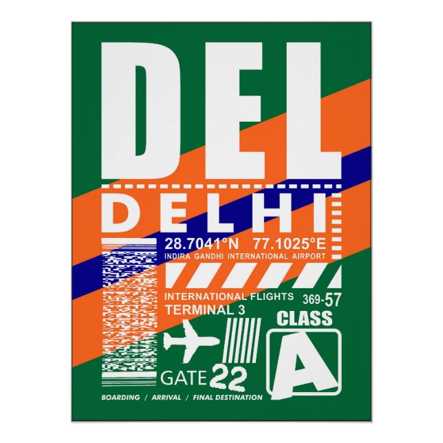 Poster Aéroport de Delhi (Devant)