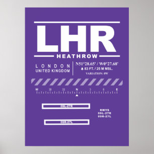 Poster Aéroport de Londres Heathrow LHR