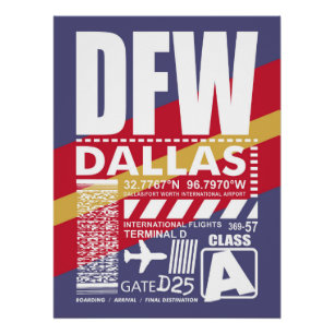 Poster Aéroport DFW de Dallas