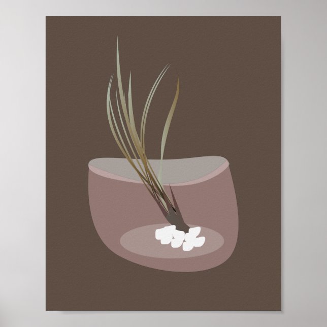 Poster Aéroport en Terrarium Brown Pink Wall Art (Devant)