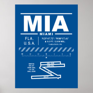 Poster Aéroport international de Miami MIA 
