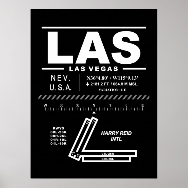 Poster Aéroport international Harry Reid LAS (Devant)