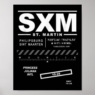 Poster Aéroport international Princess Juliana Saint Mart