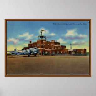 Poster Aéroport vintage Wold-Chamberlain Minneapolis