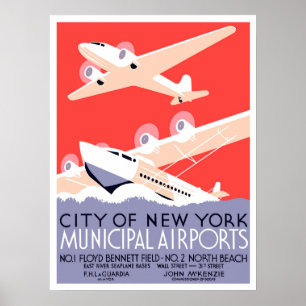 Poster Aéroports municipaux de New York