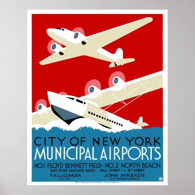 Poster Aéroports municipaux de New York 1937 (Devant)