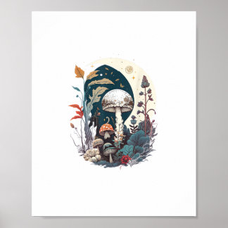 Poster Aesthetic Goblincore Cottagecore Champignon Botani