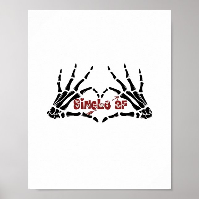 Poster Af Skeleton Mains Heart Classic (Devant)