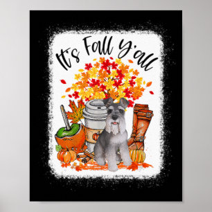 Poster Affaire Y'all Schnauzer Dog Halloween Thanksgivi