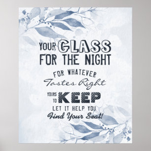 Poster Affectation de sièges de mariage Verre pour la nui