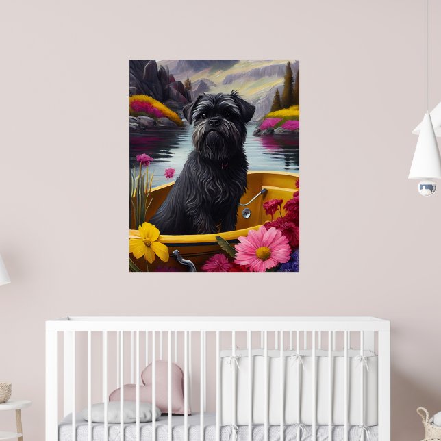 Poster Affenpinscher Chien sur une pagaie : une aventure  (Pépinière 2)